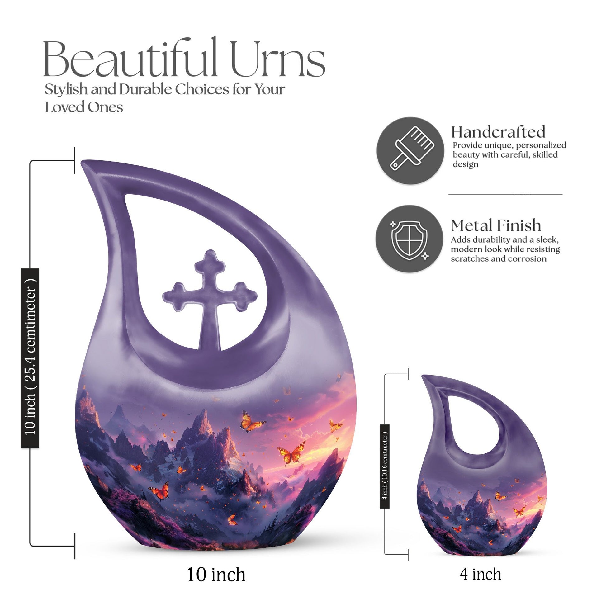 10-inch Purple Meadow Urn,