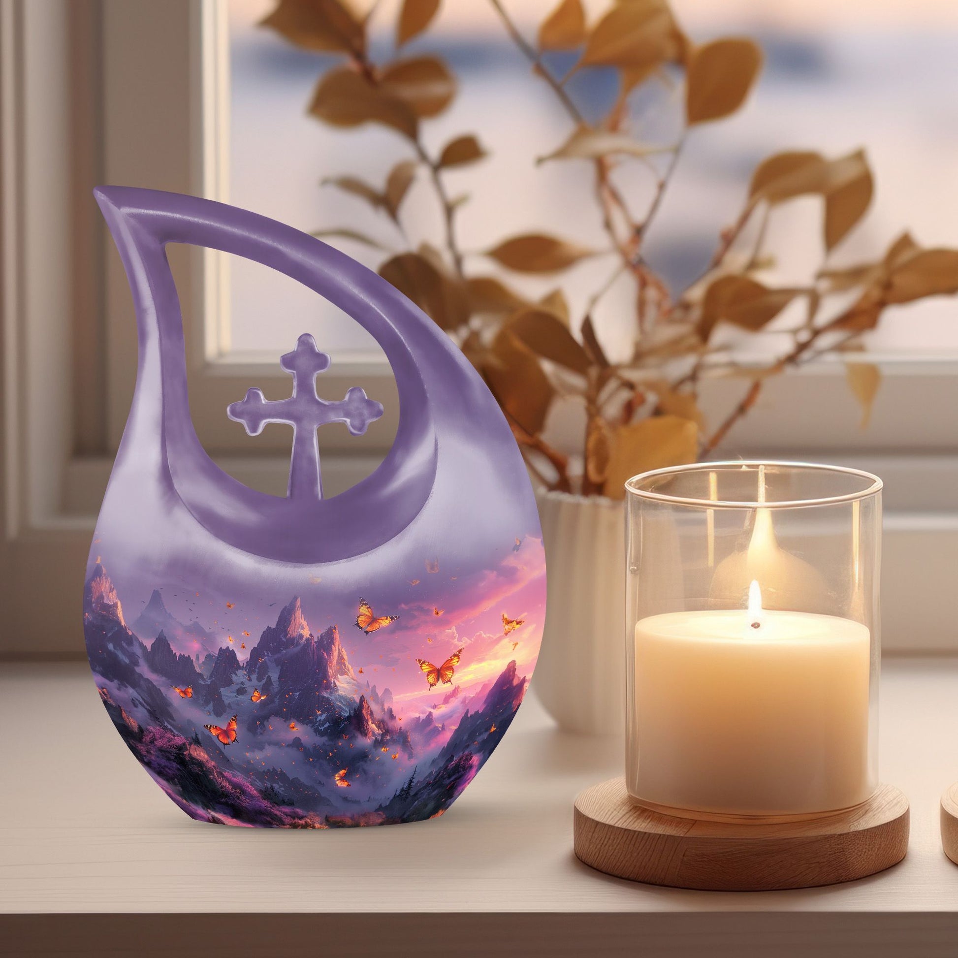 10-inch Purple Meadow Urn,