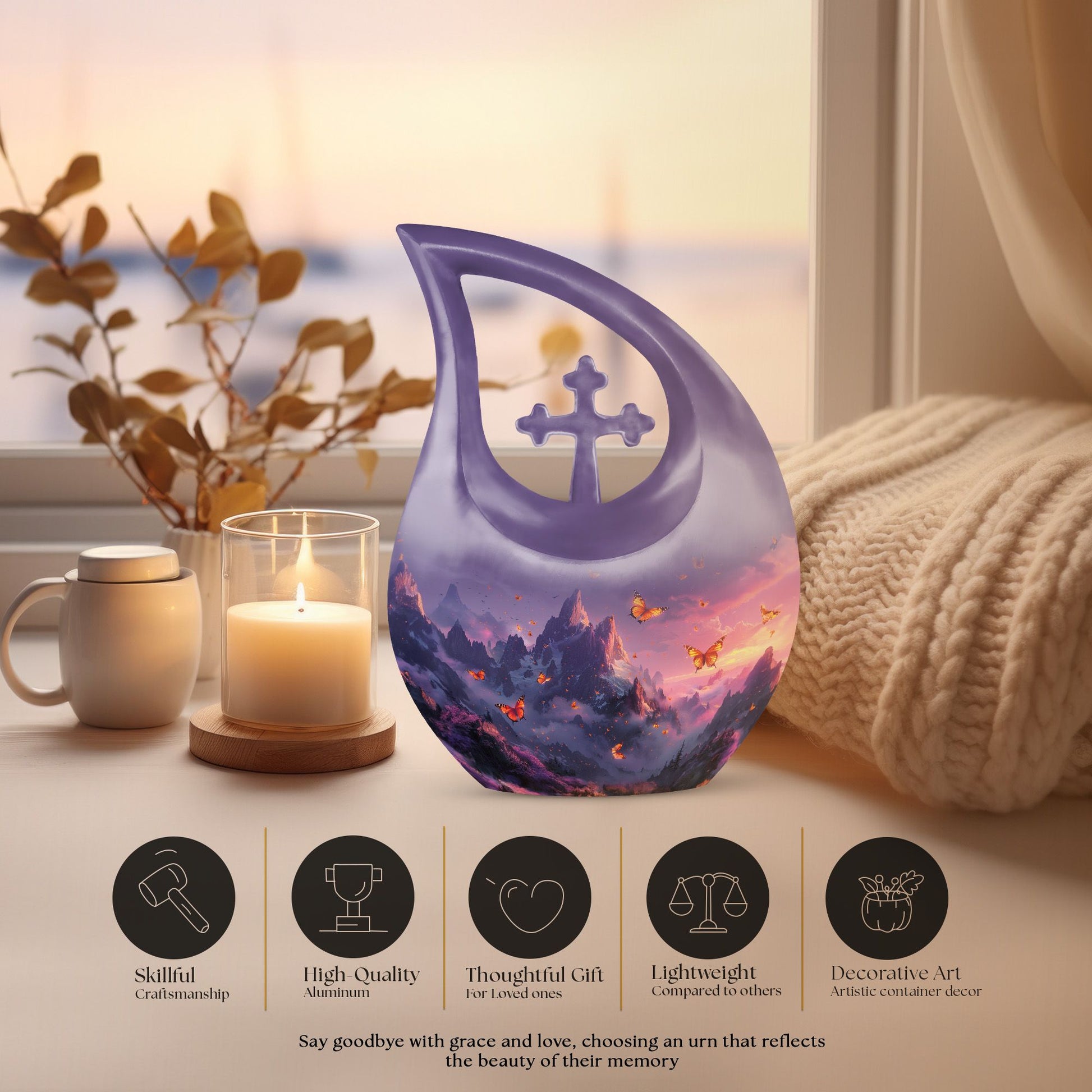 10-inch Purple Meadow Urn,