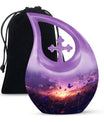 10-inch Purple Meadow Cross Drop Design Urn 