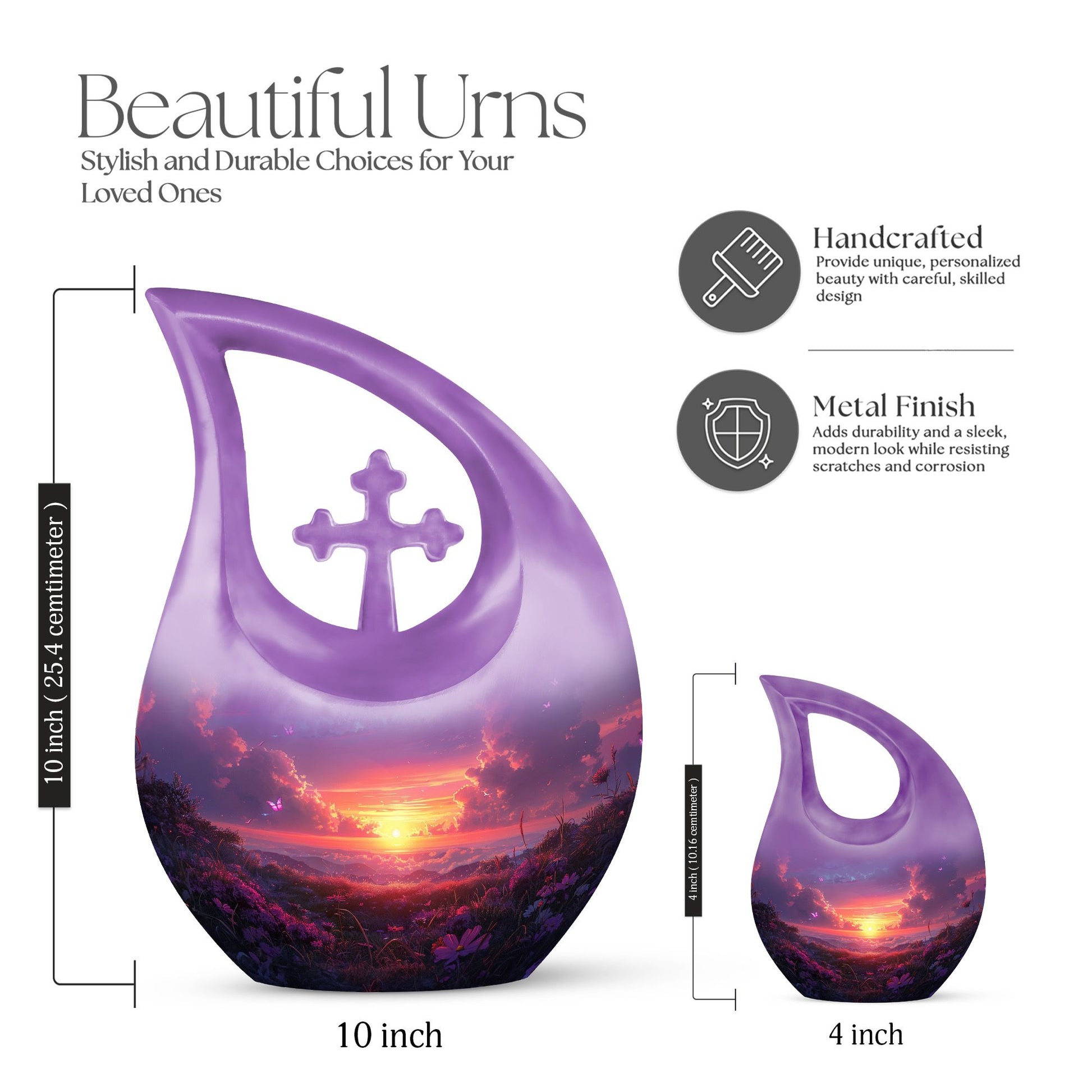 10 inch Purple Meadow Urn 