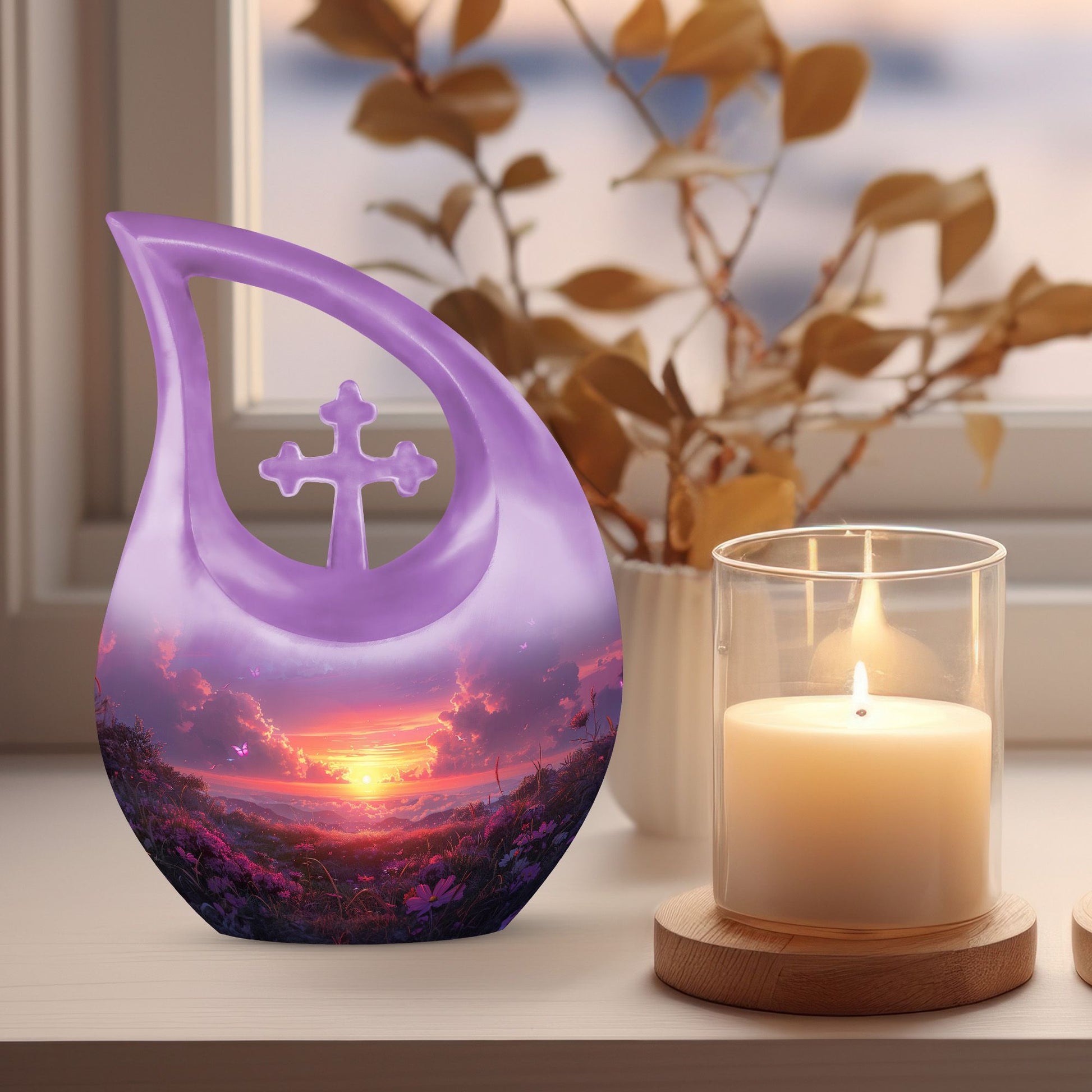 10 inch Purple Meadow Urn 