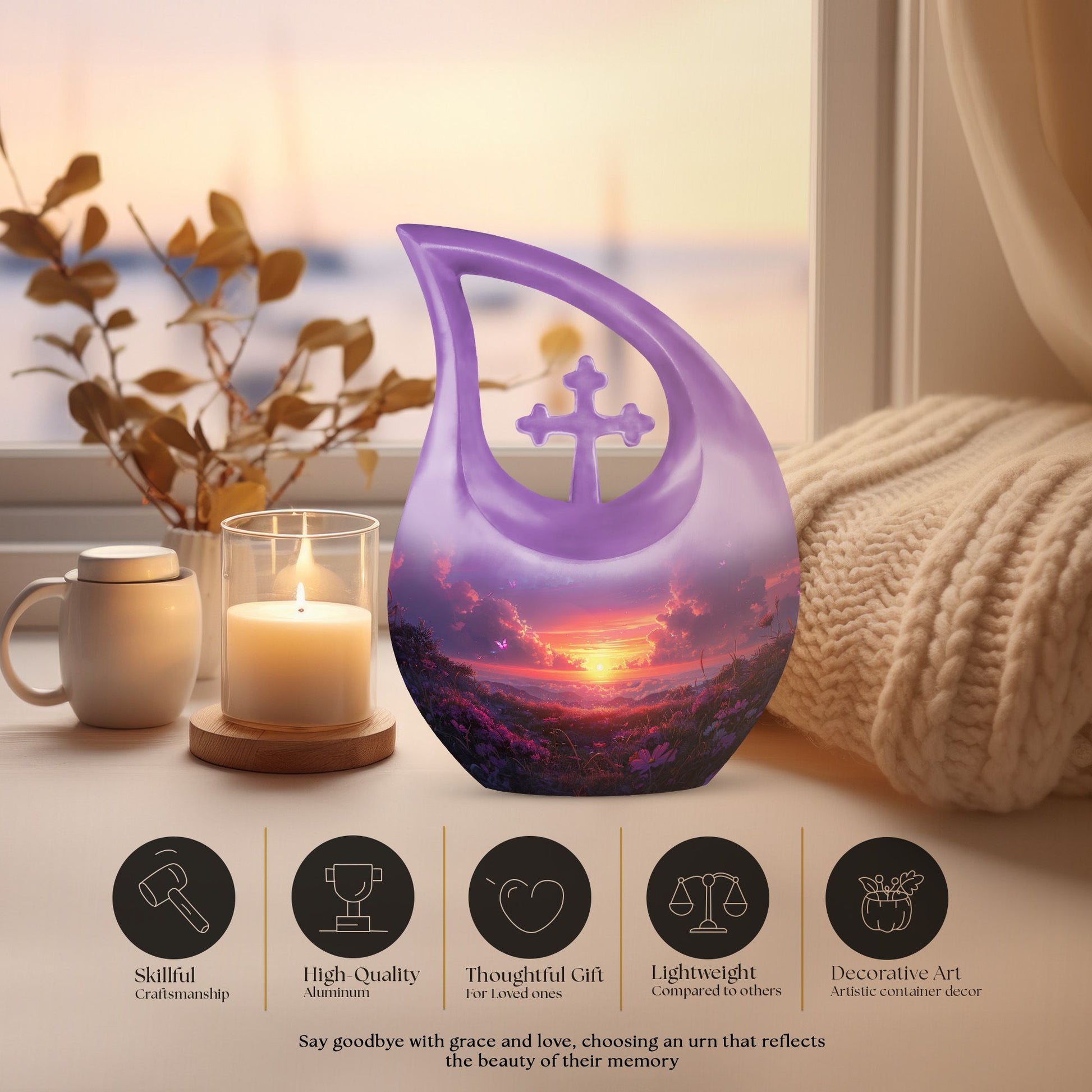 10 inch Purple Meadow Urn 