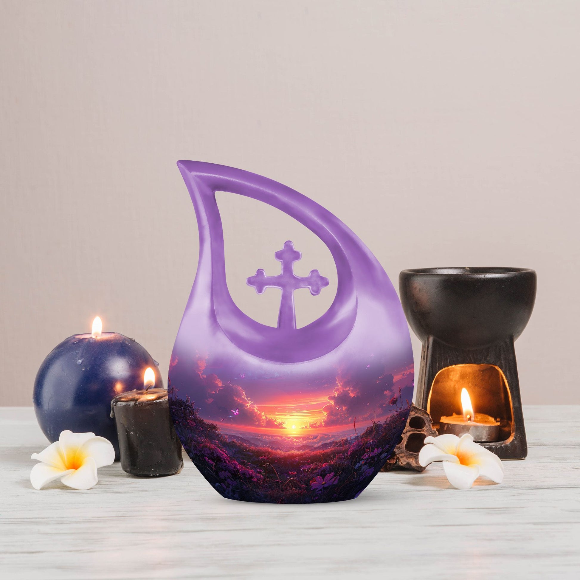 10 inch Purple Meadow Urn 