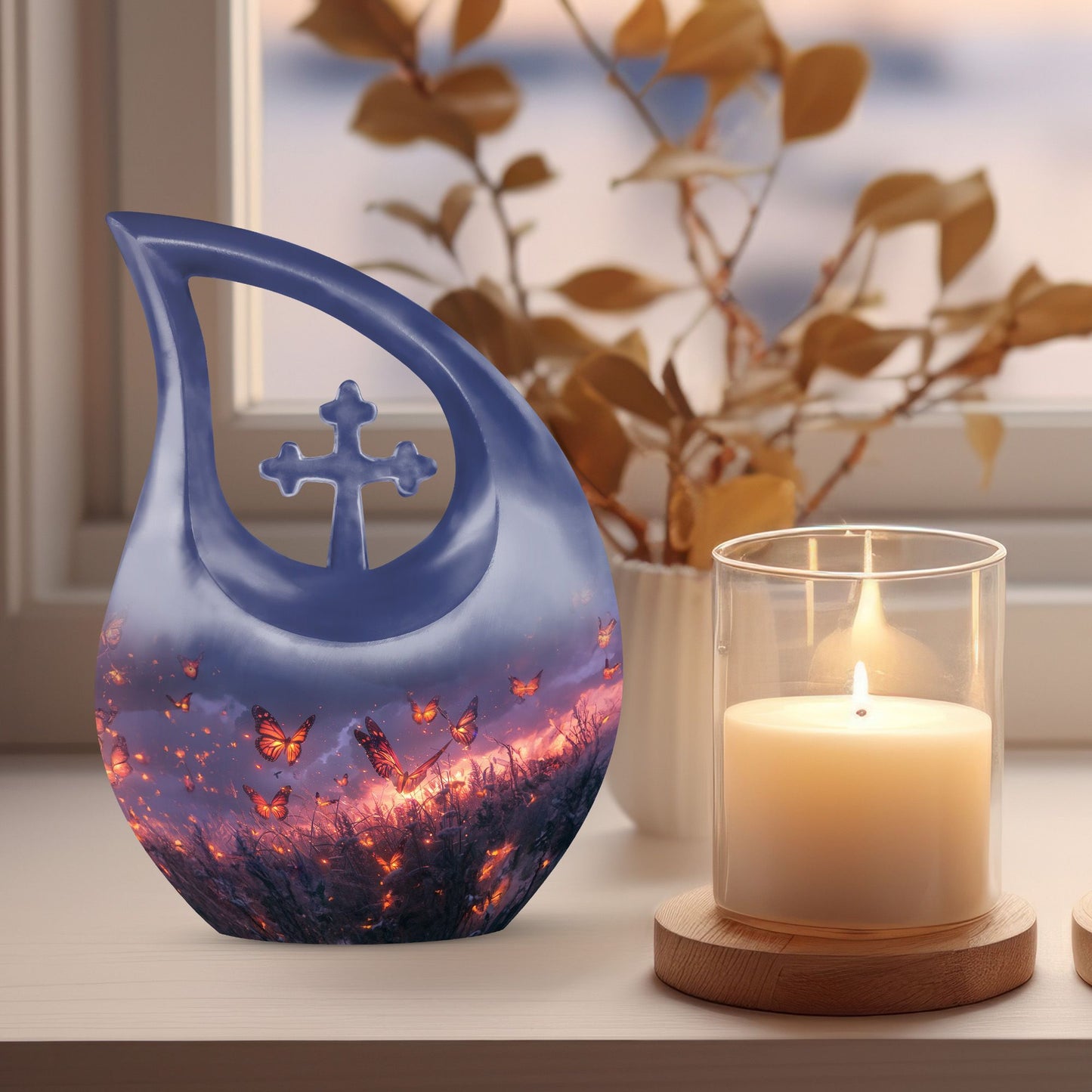 10-inch Purple Meadow Urn 