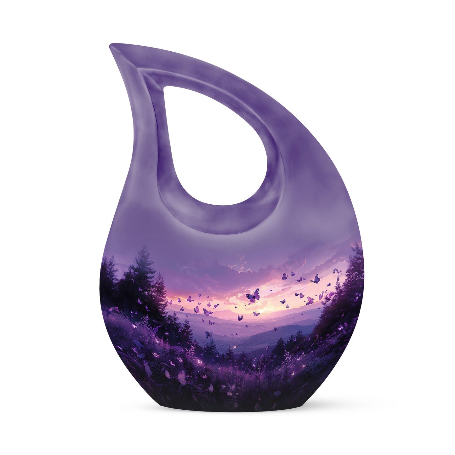 Purple Meadow 10-inch Cross Drop Urn 