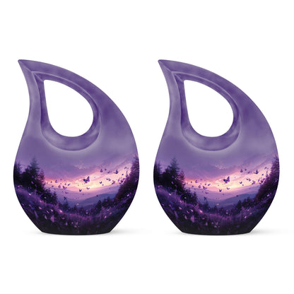 Purple Meadow 10-inch Cross Drop Urn 