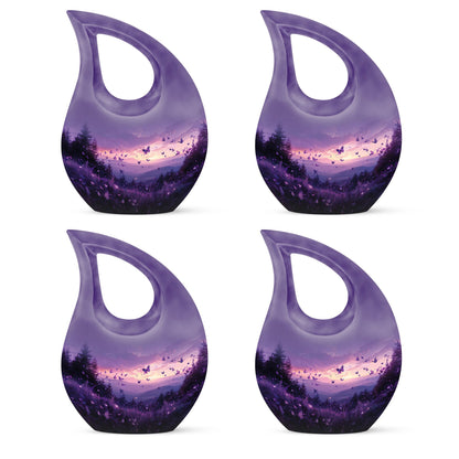 Purple Meadow 10-inch Cross Drop Urn 