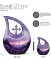 Purple Meadow 10-inch Cross Drop Urn 