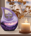 Purple Meadow 10-inch Cross Drop Urn 