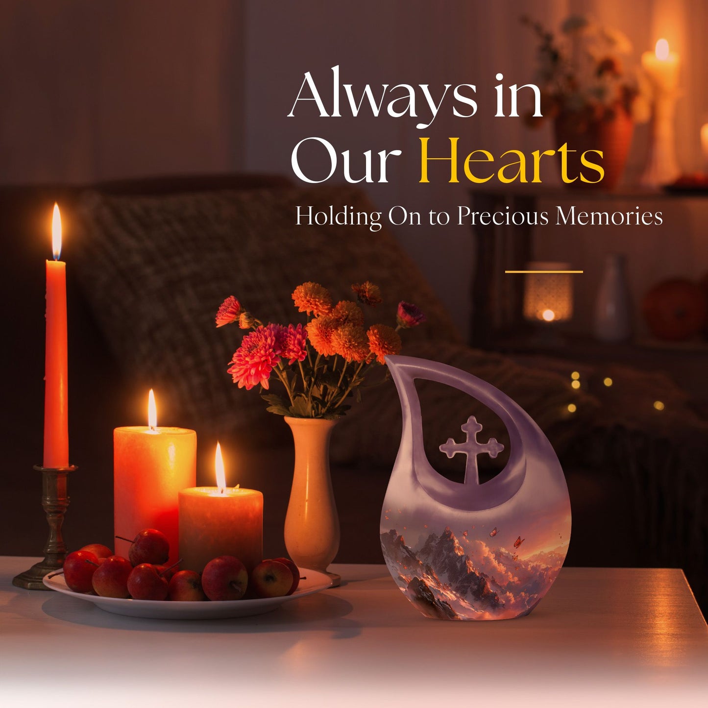 Purple Meadow-themed Urn 