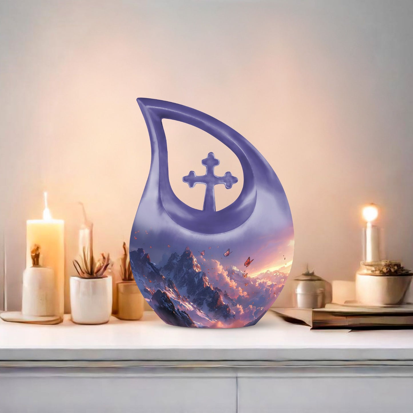 Purple Meadow-themed Urn 