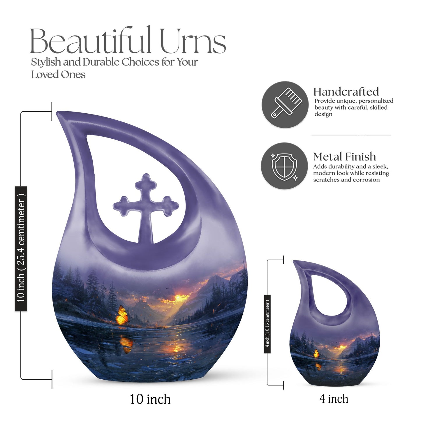 10-Inch Purple Meadow Urn 
