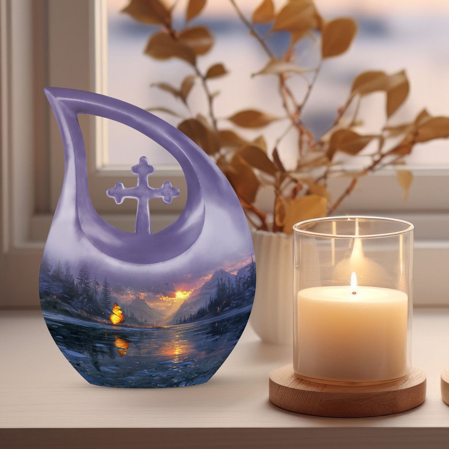 10-Inch Purple Meadow Urn 