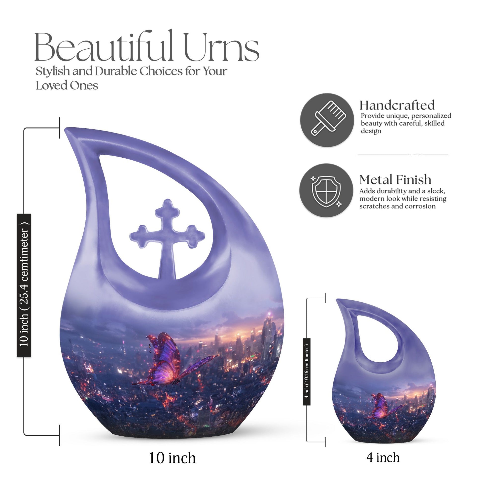 10-inch Purple Meadow Urn 