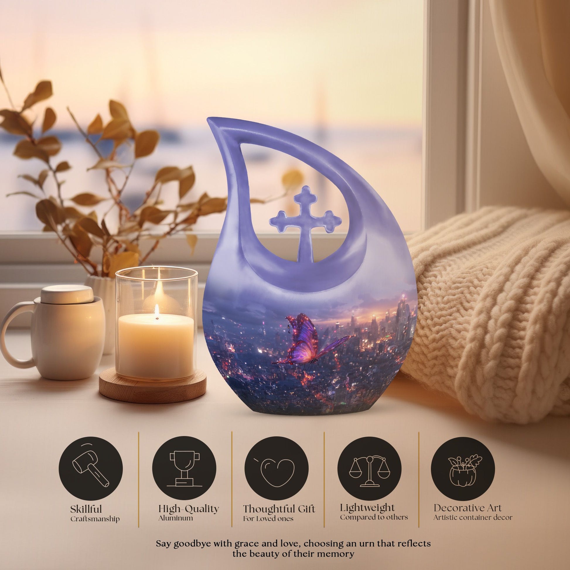 10-inch Purple Meadow Urn 