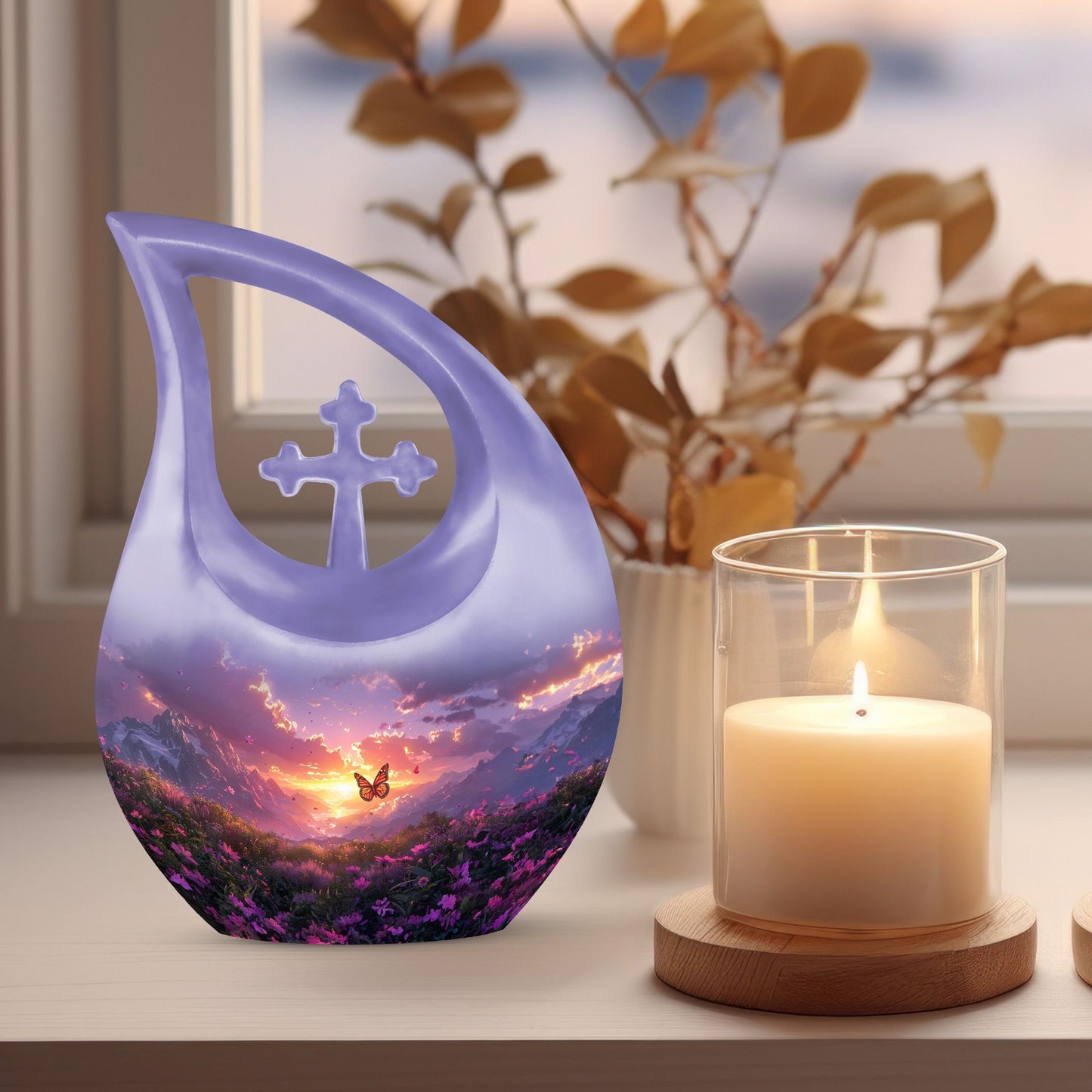 10 inch Purple Meadow Urn 