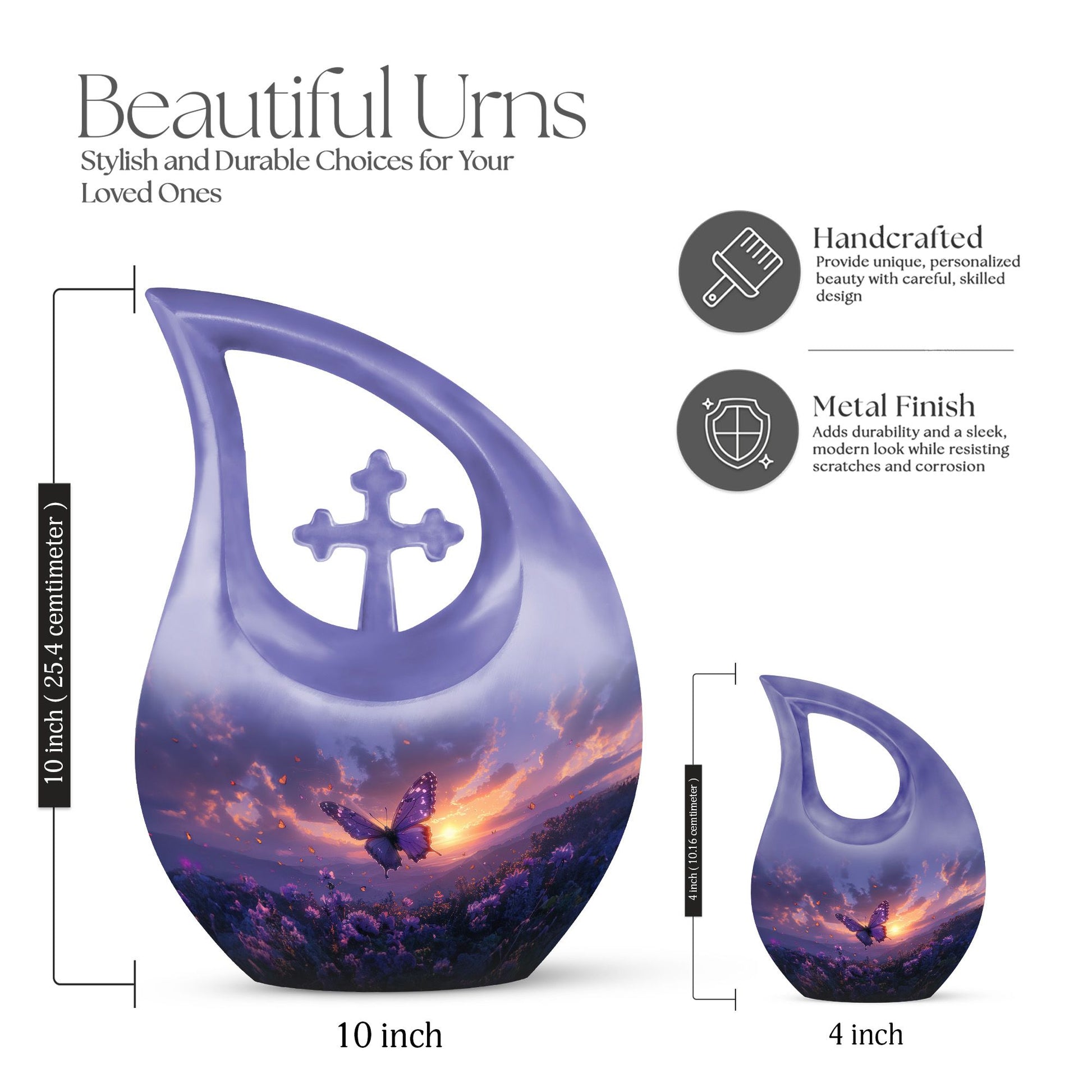 10-inch Purple Meadow Urn 