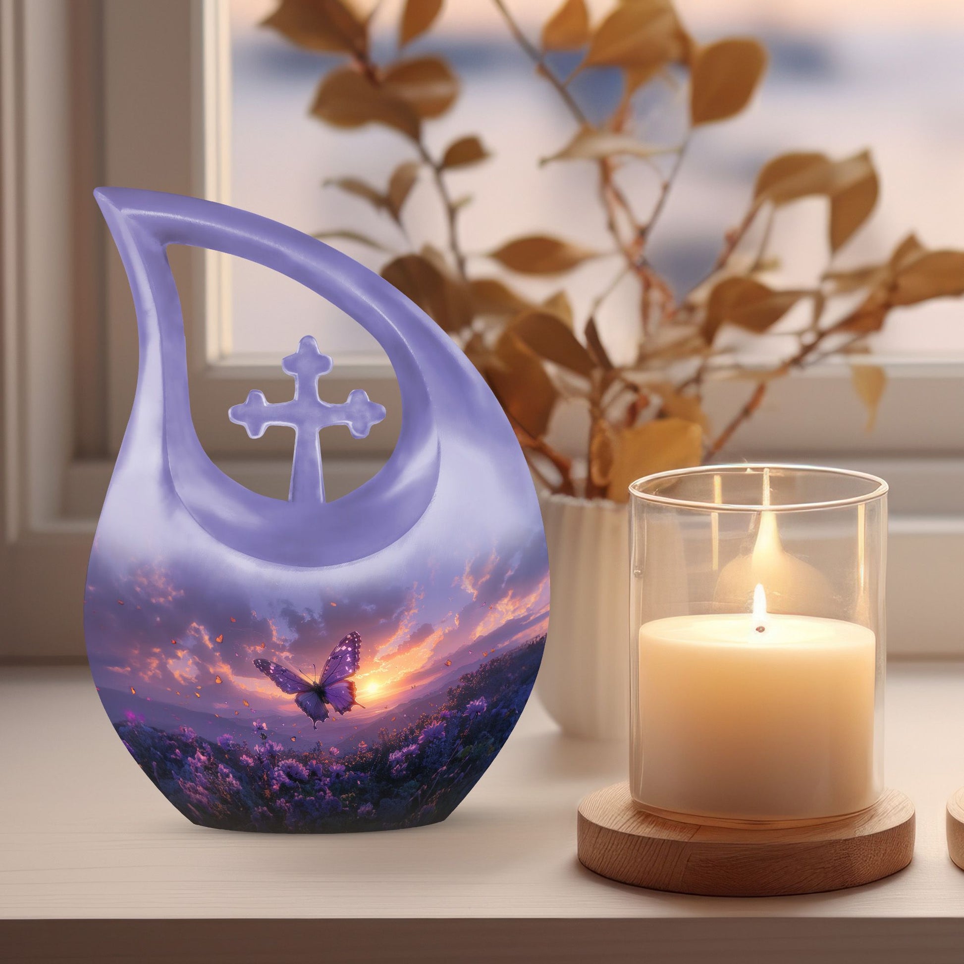 10-inch Purple Meadow Urn 