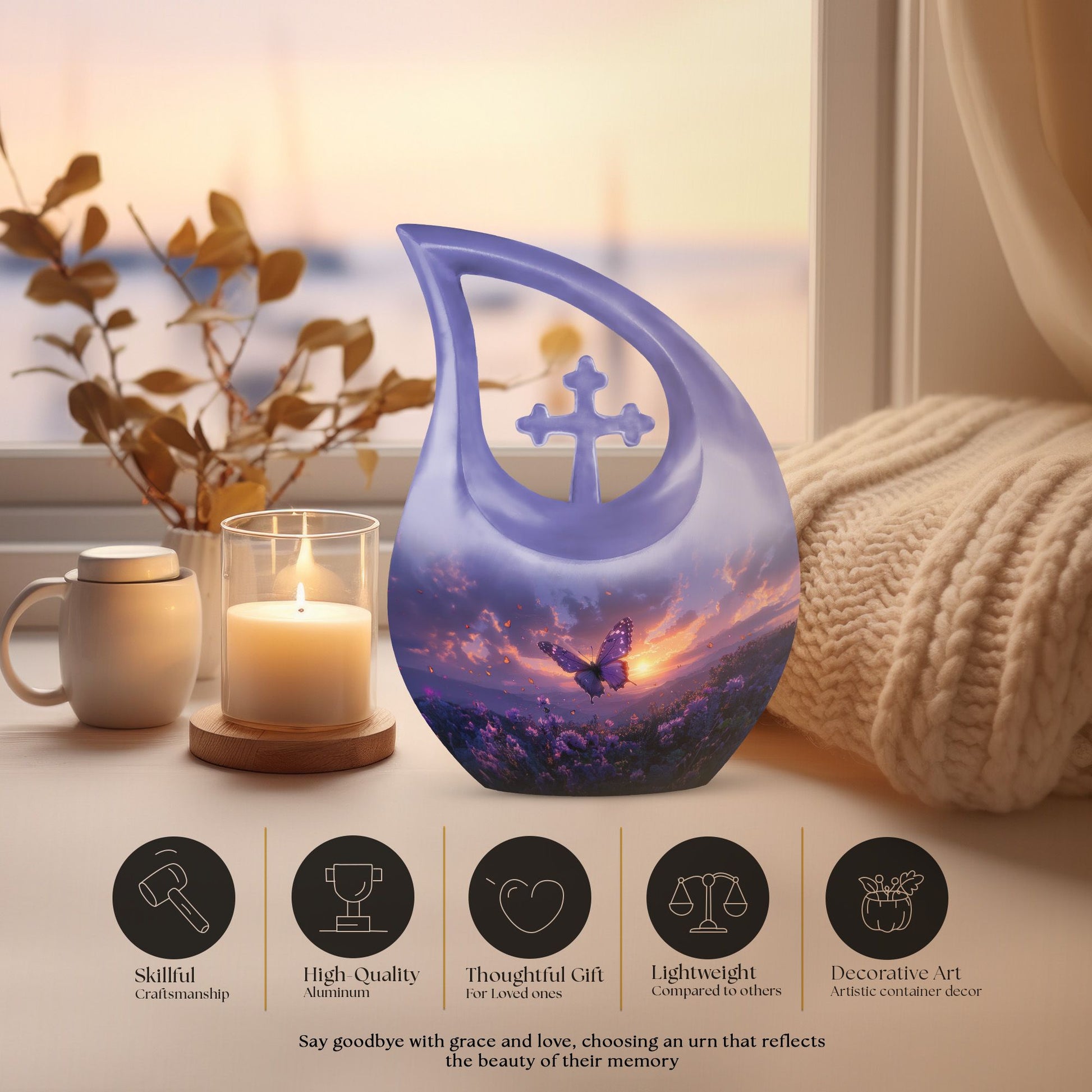 10-inch Purple Meadow Urn 