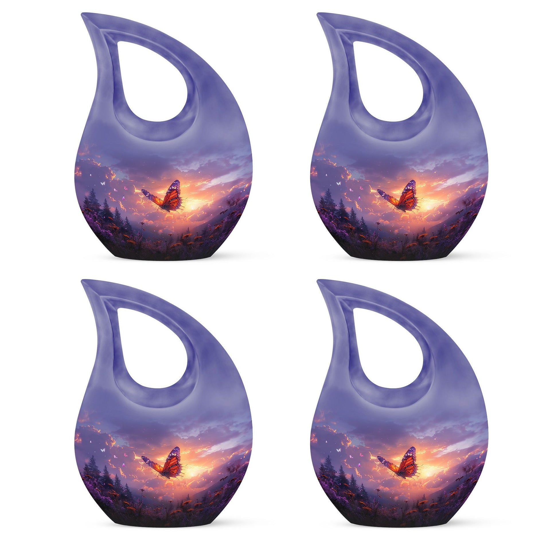 Monarch Butterfly Cremation Urn For Ashes - Purple Urns For Funeral