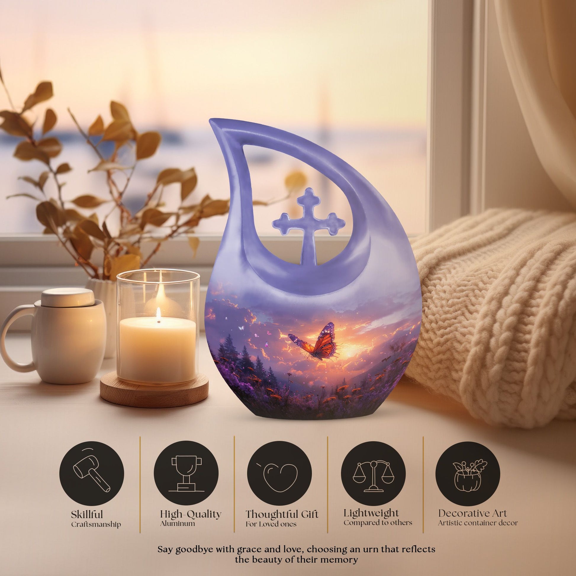 10-inch Purple Meadow Urn