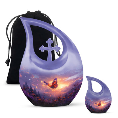 Personalized Butterfly Cremation Urn for Human Ashes - 10-inch, 200 cu in - Yatskia