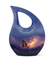 Purple Meadow Urn For Ashes - Monarch Butterfly Funeral Urn For Women