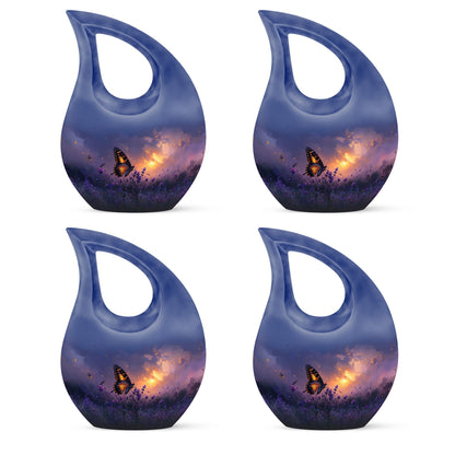 Purple Personalized Butterfly Cremation Urn for Women - 10-inch, 200 cu in - Yatskia
