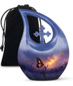 Purple Meadow Urn For Ashes - Monarch Butterfly Funeral Urn For Women