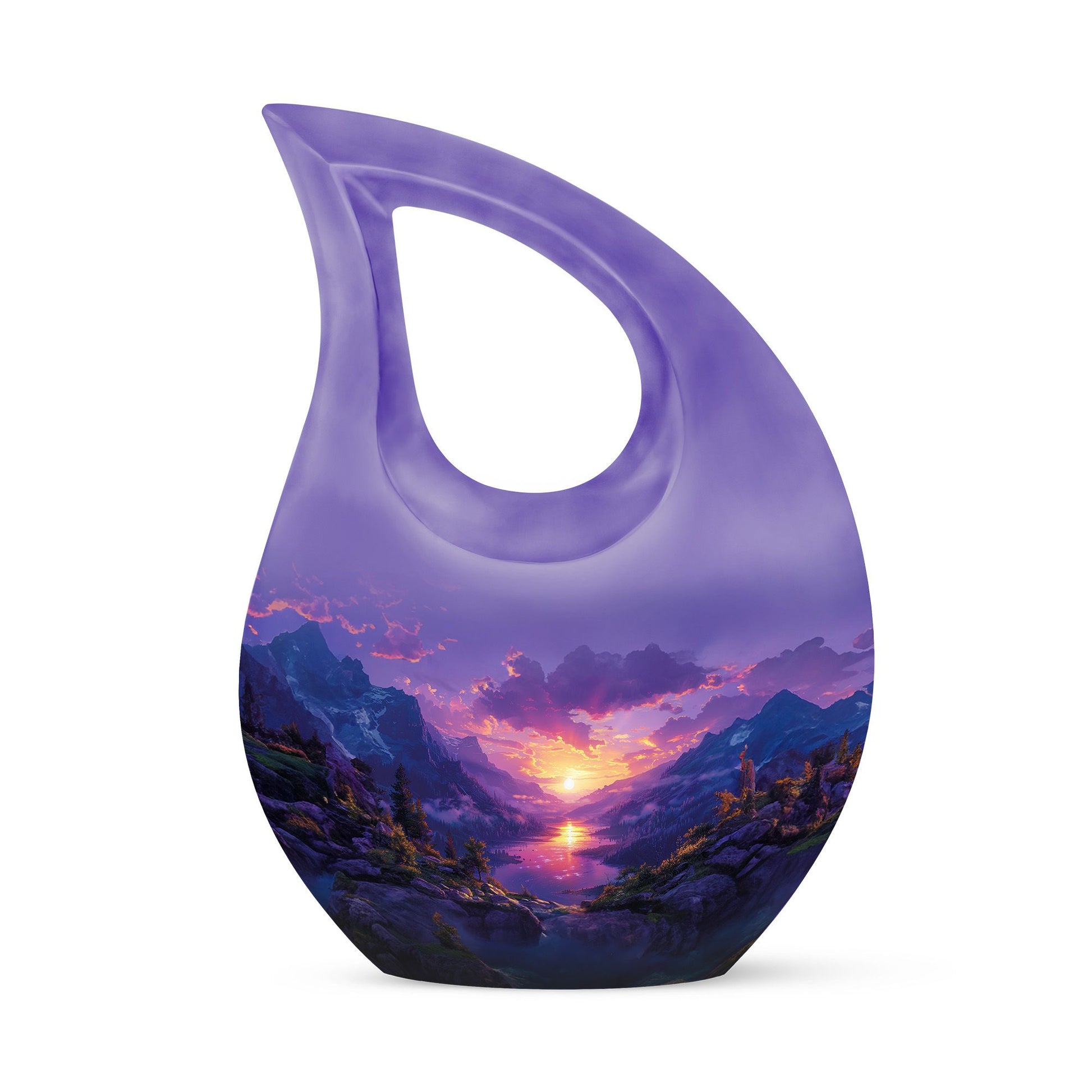 Purple Meadow Urn For Human Ashes Large - Mountain Valley Urn For Funeral