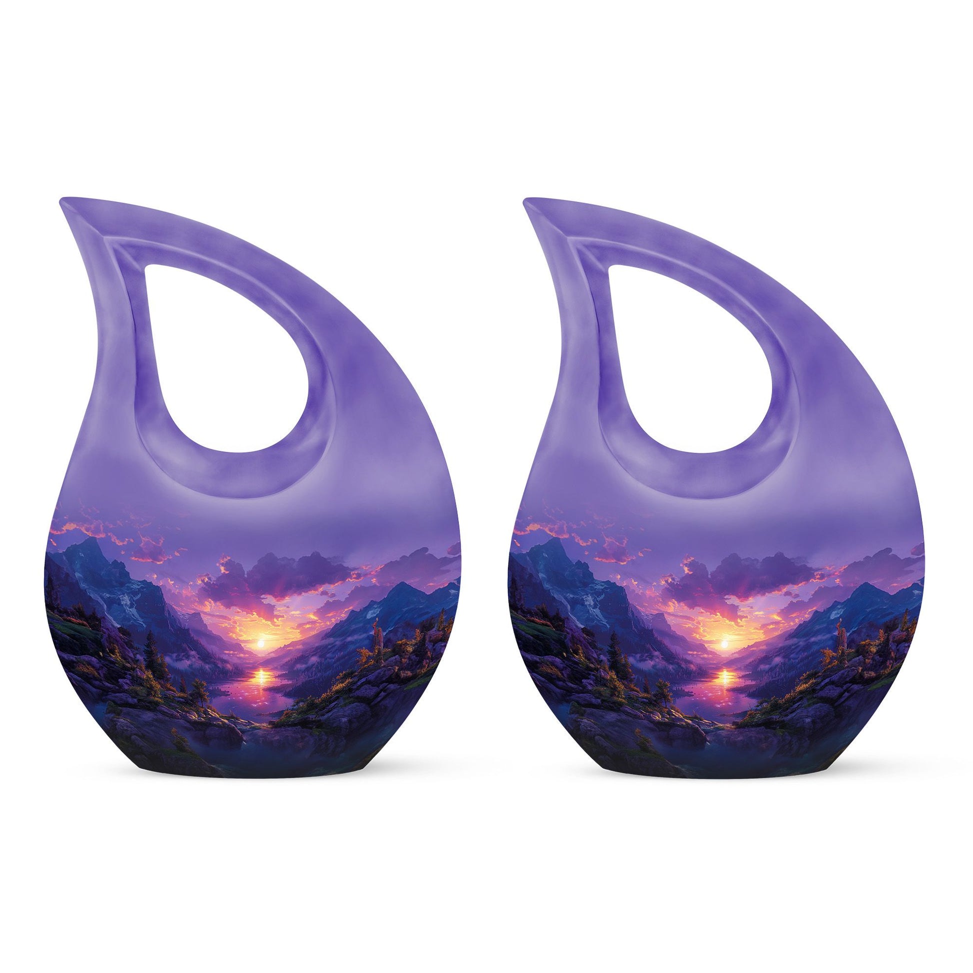 Purple Meadow Urn For Human Ashes Large - Mountain Valley Urn For Funeral