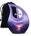 Purple Meadow Urn For Human Ashes Large - Mountain Valley Urn For Funeral