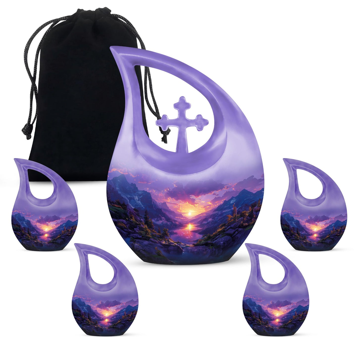 Purple Personalized Fish Cremation Urn for Pet Ashes - 10-inch, 200 cu in - Yatskia