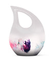 Howling Wolf Artistic Memorial Urn - White Cremation Urn For Ashes