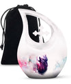 Howling Wolf Artistic Memorial Urn - White Cremation Urn For Ashes