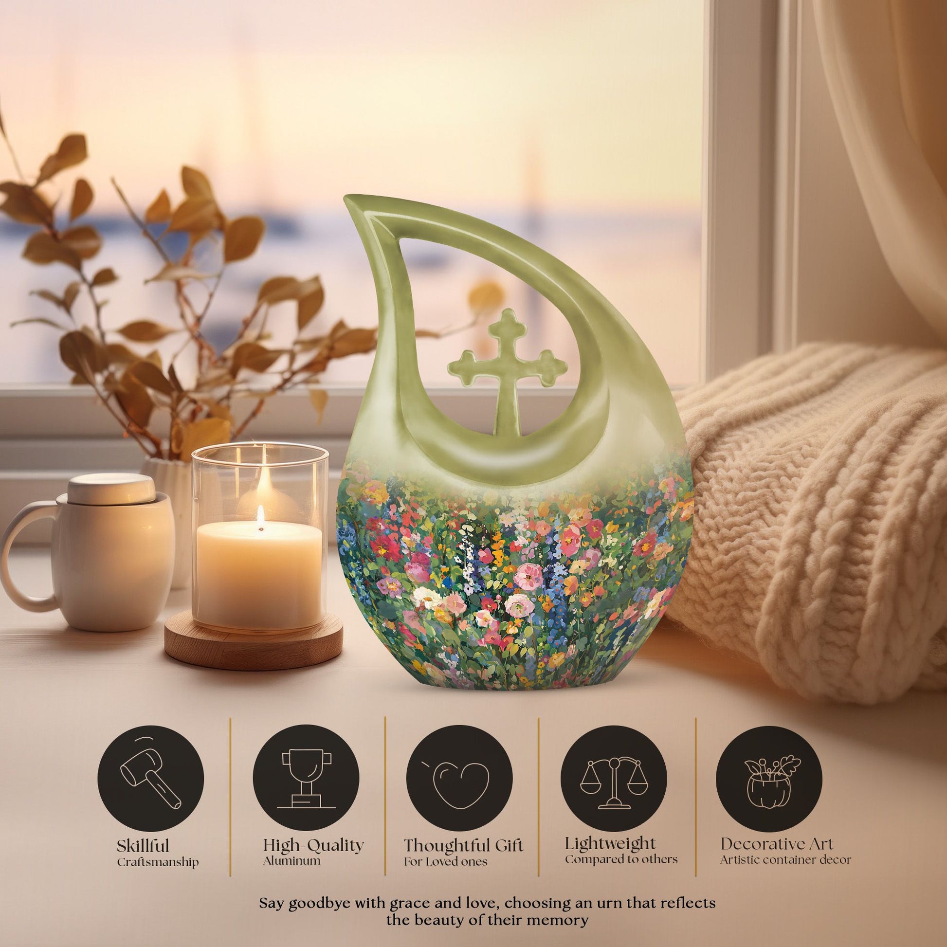 10-inch Flowers Urn, 