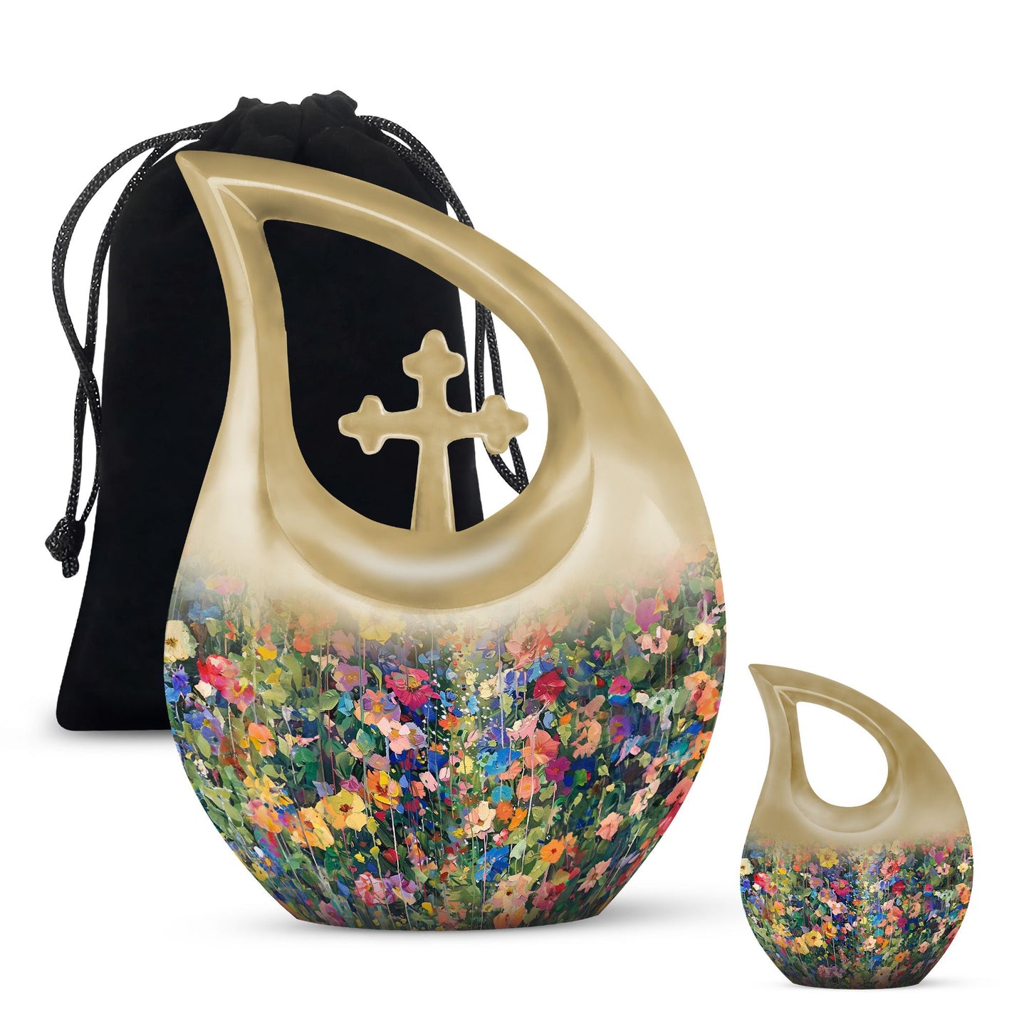 Pink Cross Drop Flowers Urn,