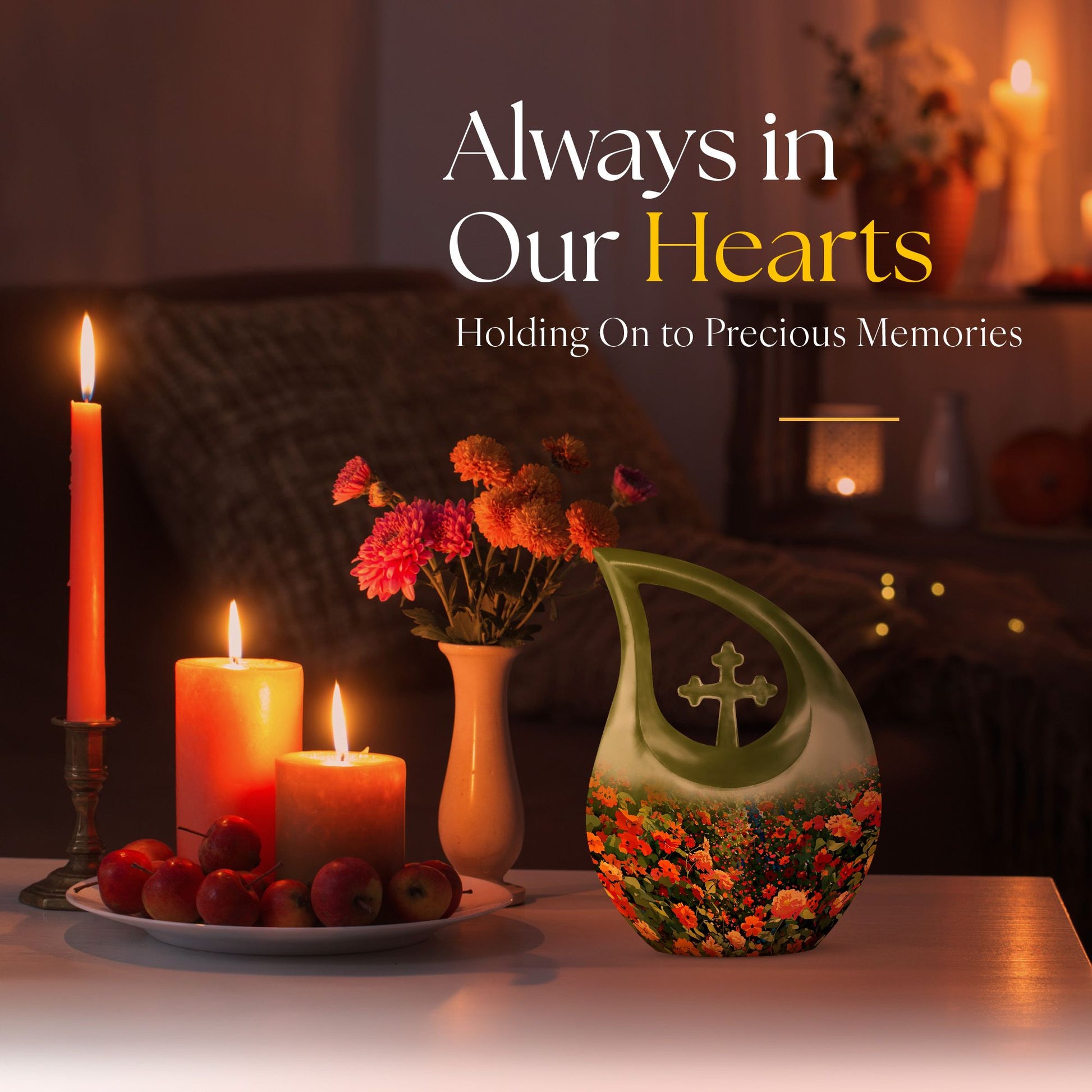 Large 10 Inch Cross Drop Flowers Urn 