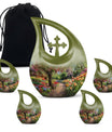 Flowers themed Cross Drop 10-inch Modern Urn 