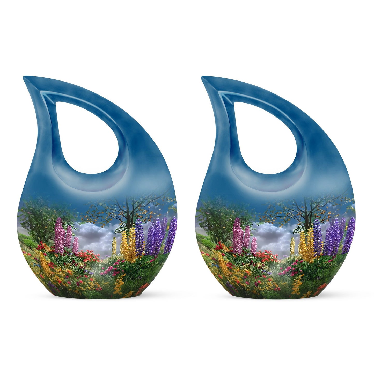Flower-themed Cross Drop, Large Modern Mom Urn