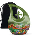 10-inch Flower-Themed Cross Drop Memorial Urn,