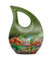 10-inch Flower-Themed Cross Drop Memorial Urn,