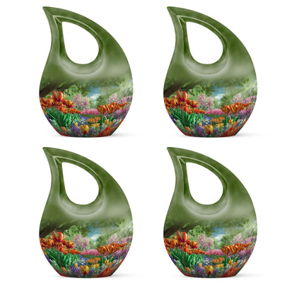 10-inch Flower-Themed Cross Drop Memorial Urn,