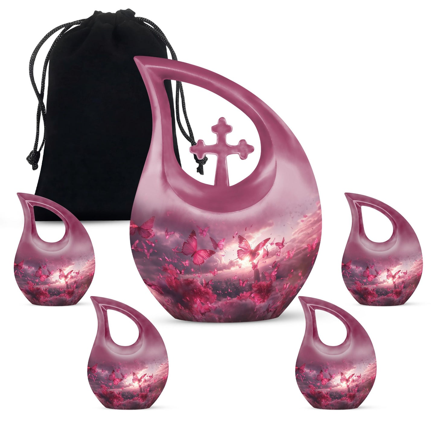Pink Butterfly 10-inch Custom Mom Urn
