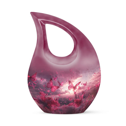 Pink Butterfly 10-inch Custom Mom Urn
