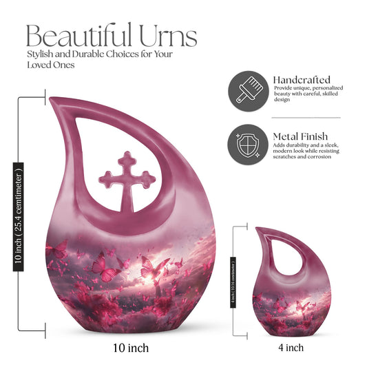 Pink Butterfly 10-inch Custom Mom Urn