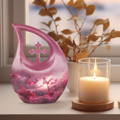 Pink Butterfly 10-inch Custom Mom Urn
