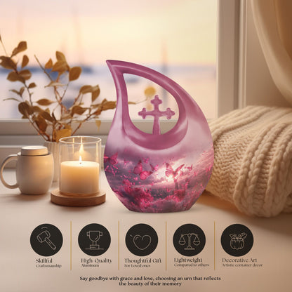 Pink Butterfly 10-inch Custom Mom Urn