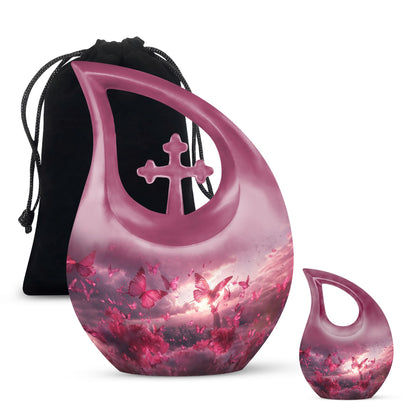 Pink Butterfly 10-inch Custom Mom Urn
